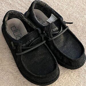 Hey Dude Black Wally Black Shoes – Size K11